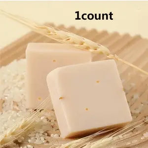 Rice Milk Soap, 1 Count Soothing Shower Cleansing Handmade Soap, Deep Cleaning Soap Bar For Face & Body, Body Care