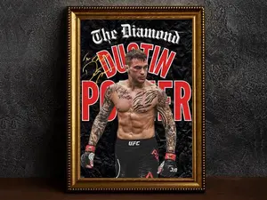 Dustin Poirier Autographed Poster Boxing Print / Motivational Wall art / Home Gym Deco / Boxing Legend art / Inspirational Art / Man gift