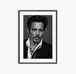 Johnny Depp, Photography Prints, Johnny Depp Print, Retro Poster, Black and White Wall Art, Retro Print