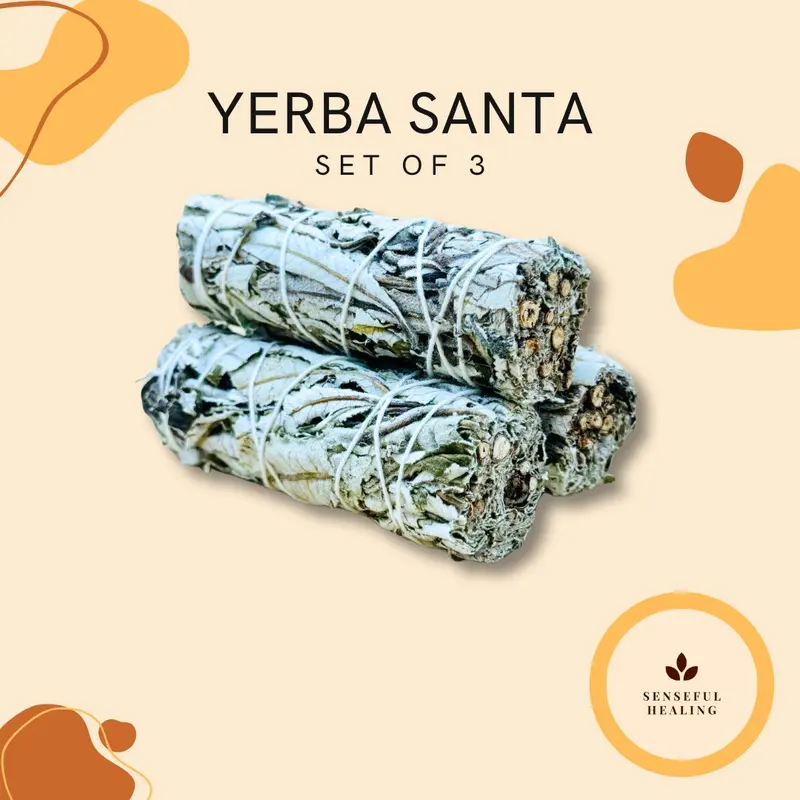 3-Pack Yerba Santa Herbal Bundles Home Fragrance Set - Home Supplies, Aromatherapy Essential, Earthy-Scented Incense, Easy Smudging Format, Spiritual Ceremonies, Increase Connection to Spiritual Realm, Smudge Guide