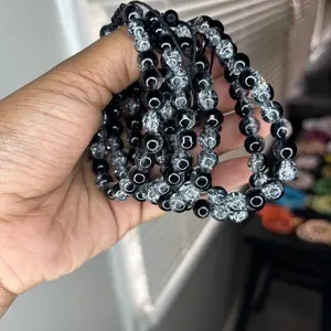 Black Adjustable Beaded Bracelet