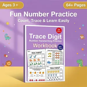 Interactive Pre-School Mathematics Workbook: Line Drawing of Numbers, Addition and Subtraction Exercises - Early Education Activities for Children Aged 2-4, Pre-Kindergarten Course, Suitable for Home or Classroom Use - Educational Book for Recognizing Num
