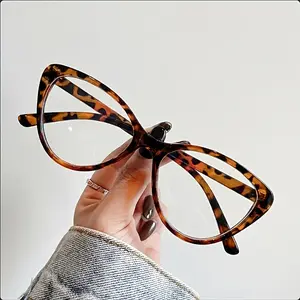 1 piece of women's cat's eye fashion decorative glasses, Y2K retro large-frame glasses