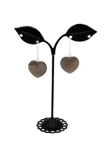 Grey heart earrings