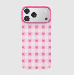 Blush Gingham MagSafe Mobile Phone Case for iPhone 17 Pro Max - Protective Cover with Protection, Compatible with Smartphones (Cellphone, Handheld Device) Accessories