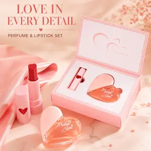 Pheromone Perfume & Lipstick Gift Set Vanilla Rose, Long Lasting Scent & Matte Lip Color That Gets You Noticed, Designed to Captivate Him, Enhance Your Allure for Date Night & Daily, Smellmaxxing Compliment Getter, Valentine's, Birthday & Anniversary Gift