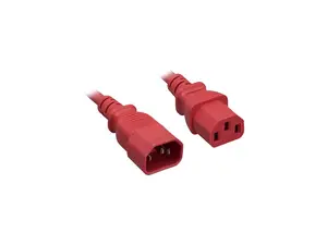 Nippon Labs 14 AWG IEC320 C13/C14 Power Extension Cable, SJT, 15A/250V, IEC-60320-C14 to IEC-60320-C13 Red, 6ft. Power Cord