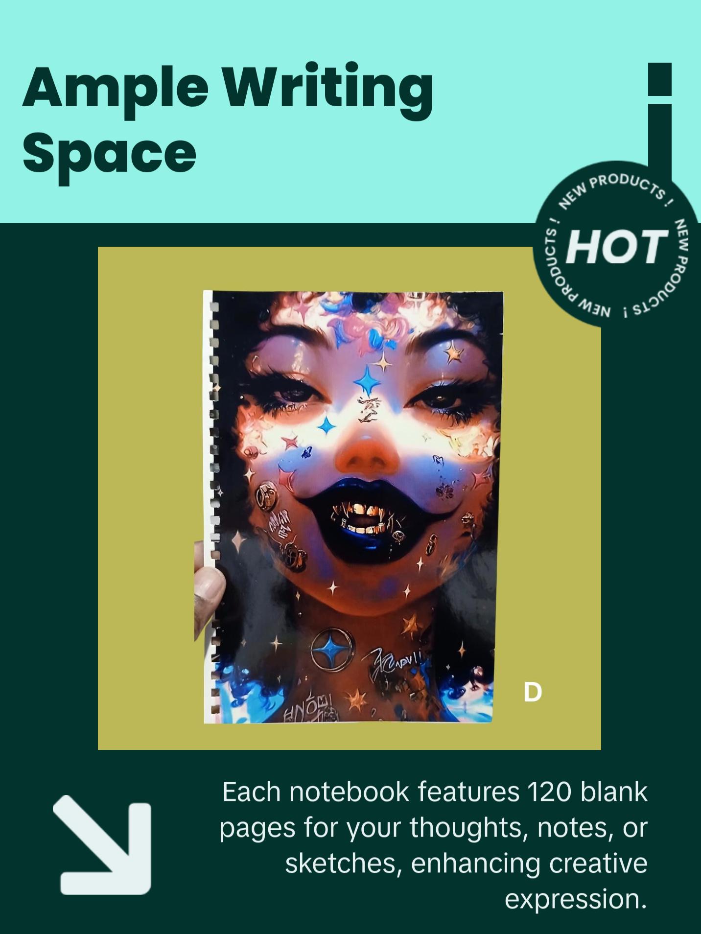 Sublimation Journal 120 Pages with Unique Graphic Designs Custom Notebook for Creative Writing Express Your Personality