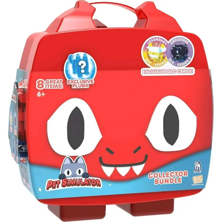 PET SIMULATOR Red Dragon Mystery Collector Bundle with 2 DLC Codes 2 Mystery Eggs Poster Sticker Exclusive Plush Egg and 8 Great Items