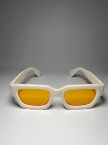 Orange/White Polycarbonate Unisex full rim tac Sunglasses with UV Protection Lens