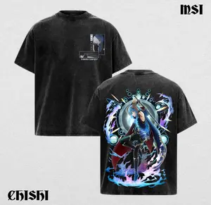 Retro Limited Vintage Rimuru Inspired Shirt,Fantasy Slime King Anime Collection Tee – Oversized Washed Graphic T-Shirt, Double Printed Cotton Streetwear