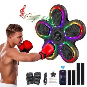 Smart Wall Mounted Music Boxing Machine, Boxing Machine, Compact Wall-Mounted Electronic Punching Target for Adults and Children, Interactive Boxing Trainer (Includes Boxing Gloves), 9 Modes and 9 Speed Settings