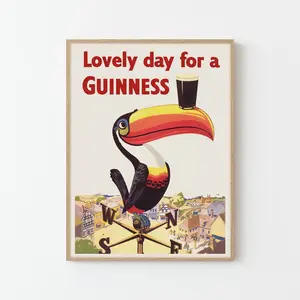 Guinness Toucan Poster Print, John Gilroy Irish Beer Advertisement