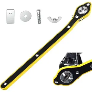 Auto Labor-Saving Lug Wrench for Scissor Jack, Wrench with Long Handle, Positive & Reversal Knob Design Car Jack Wrench for Cars, Heavy Duty, Hardware