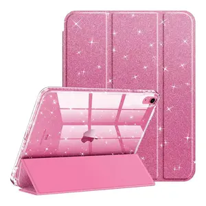 iPad 10th Gen Case Air 11 Inch with Pen Slot Acrylic Glitter Clear Shockproof Protective Cover for Apple iPad 2022 10.9 inch Soft TPU Bumper Back Case