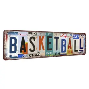 Basketball Metal Sign Basketball Decor Basketball Gifts For Boys Bedroom Basketball Poster For Boys Room Wall Decorations Vintage Sport Metal Tin Signs Basketball Street Signs 4x16 Inch