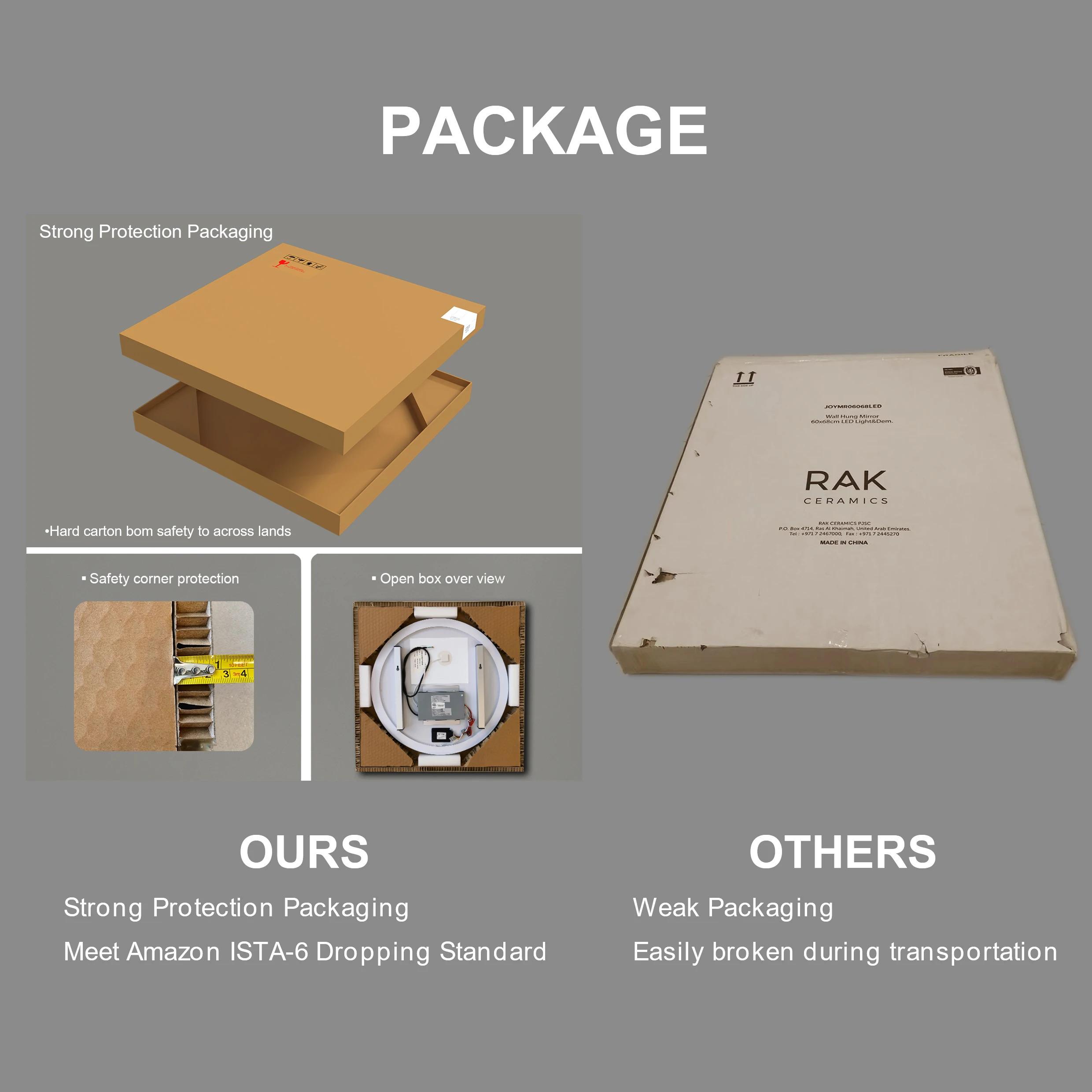 US Local Stock 28W 36H Inch Tempered Frameless Touch Adjustable Anti Fog Led Light Smart Bathroom Mirror With Led Light