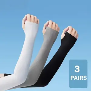 Men Women Summer Cool Sleeve Covers, Lightweight Breathable Ice Silk Fabric, Outdoor Sports Casual Wear, Elastic Sleeves, Cooling Protective Sleeves, Cooling Arm Covers