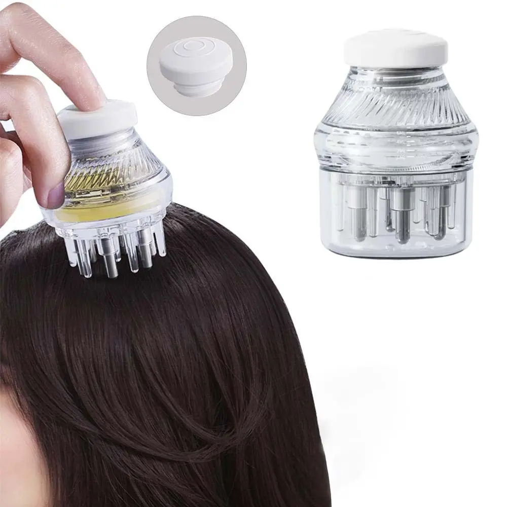1Pc 2-in-1 Rolling Massage Comb with Applicator and Head Massage Function, Bottle-Connectable, Transparent Design, Hair Care Tools for Men and Women, Personal Care Products, Scalp Stimulator | Dual-Function Comb | Massage Tool | Massagers