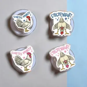Funny Chicken Butt Meme MagSafe Phone Grip Guess What Chicken Design Magnetic Pop Socket & Kickstand, Kindle Grip, Gag Gift for Friends
