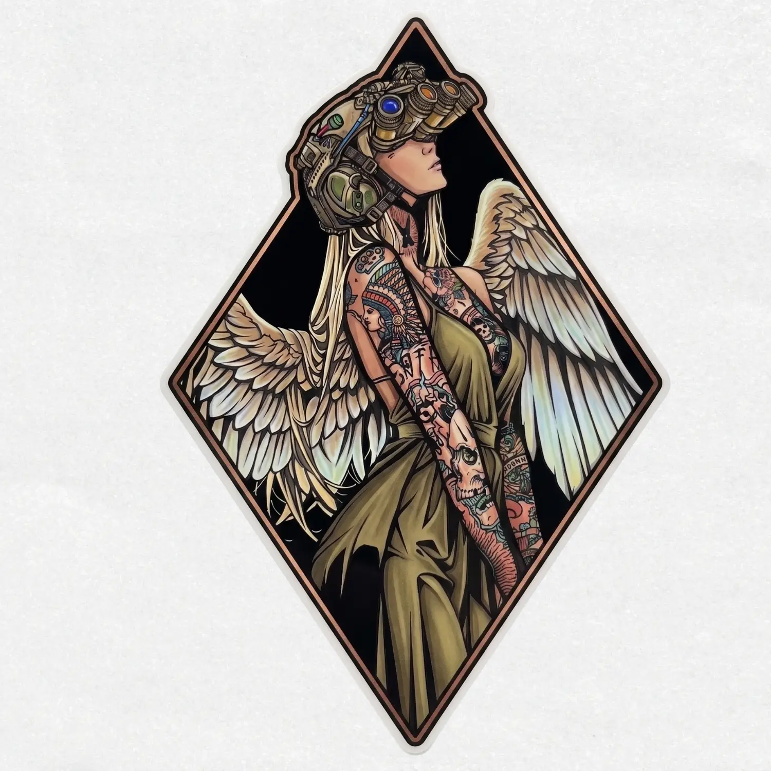 Tactical Angel Vinyl Sticker - Night Vision Valkyrie Decal, Waterproof Weatherproof Outdoor Sticker for Gun Case, Pelican Case, Laptop, Truck