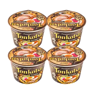 NONGSHIM 【Value Pack】Japanese Tonkotsu Ramen with Kuromayu Black Garlic Oil - Instant Pork Cup Noodles, 4 Bowls* 3.56oz