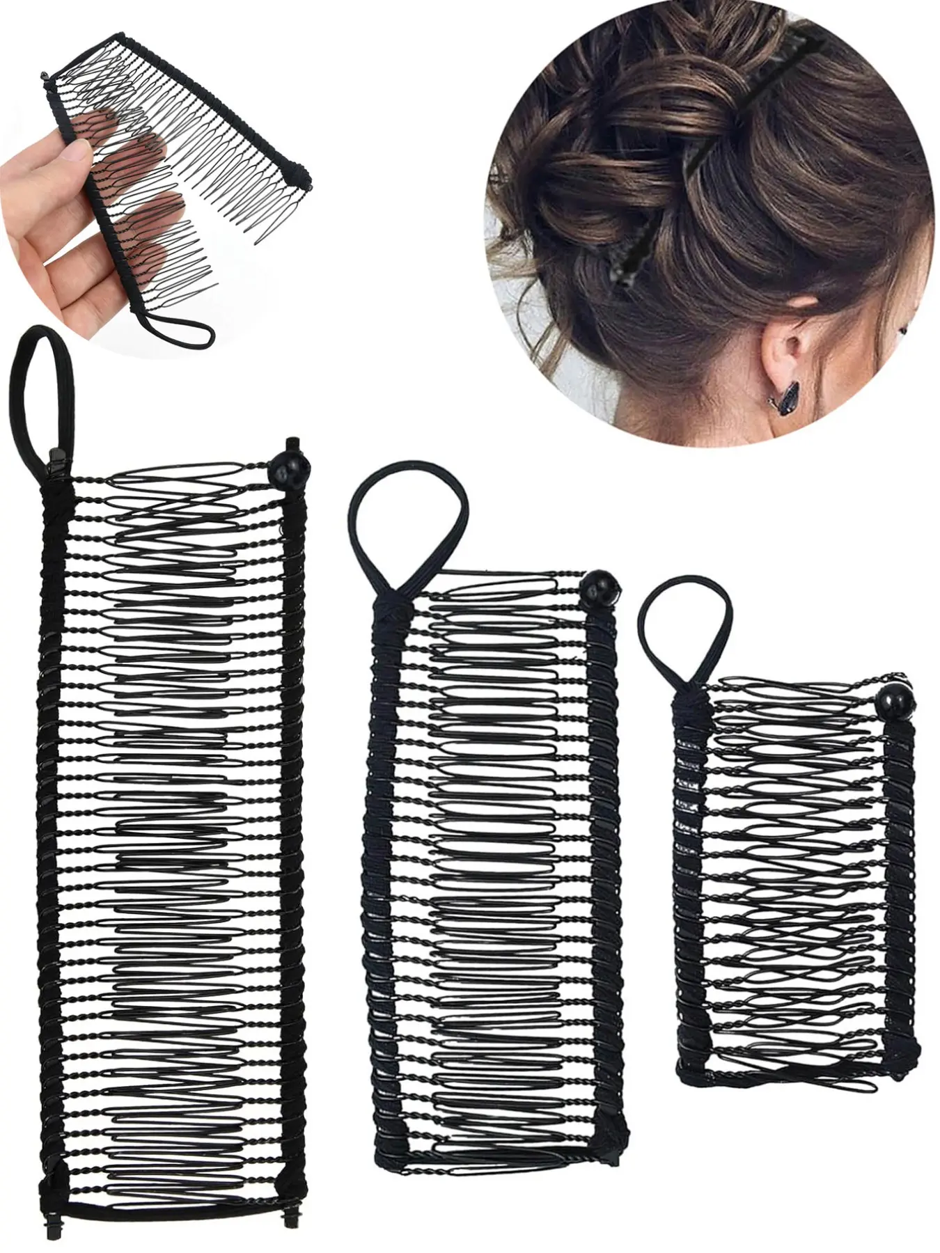 1pc Simple Banana Clips Comb High Elasticity Adjustable Hair Clip Clamp Vintage Style for Daily Commute Party Use Hair Accessory