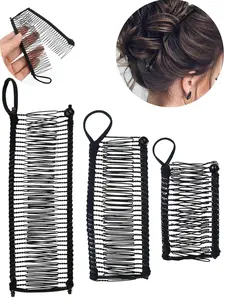 1pc Simple Banana Comb High Elasticity Adjustable Hair Clip Clamp Vintage Style for Daily Commute Party Use Hair Accessory
