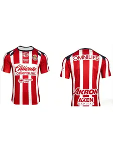 Men's and Women's Sports Fitness Chivas 25-26 Football Jersey Breathable Fast Drying 3D Printed T-shirt Sports Top