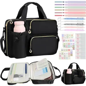 Cover Case for Women, Large  Bag with Removable Pencil Case, Water Bottle Pocket and  Strap for  Study Supplies, Church Carrying Journaling Kit, Christian  for Women