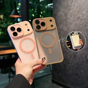 Magsafe Magnetic Wireless Charging Luxury Solid Color Border Translucent Phone Case For iPhone 17 Pro Max Air Bumper Back Cover