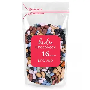 Chocolate Rocks Kidu Candy Bulk, Candy Coated Rock Candy Chunks, Edible Rocks Pebbles Stones For Cake Decorating in a Resalable Bag (16 Ounce)