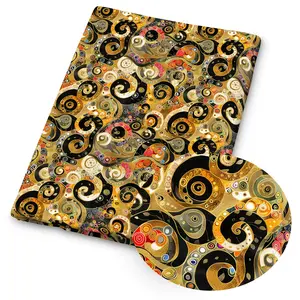 1pc Klimt Style Art Print Fabric - 59 X 19.68 Inches (150 X 50cm) Pre-cut Polyester Fabric - Suitable for DIY Sewing, Scrapbooking, Tablecloths and Crafts