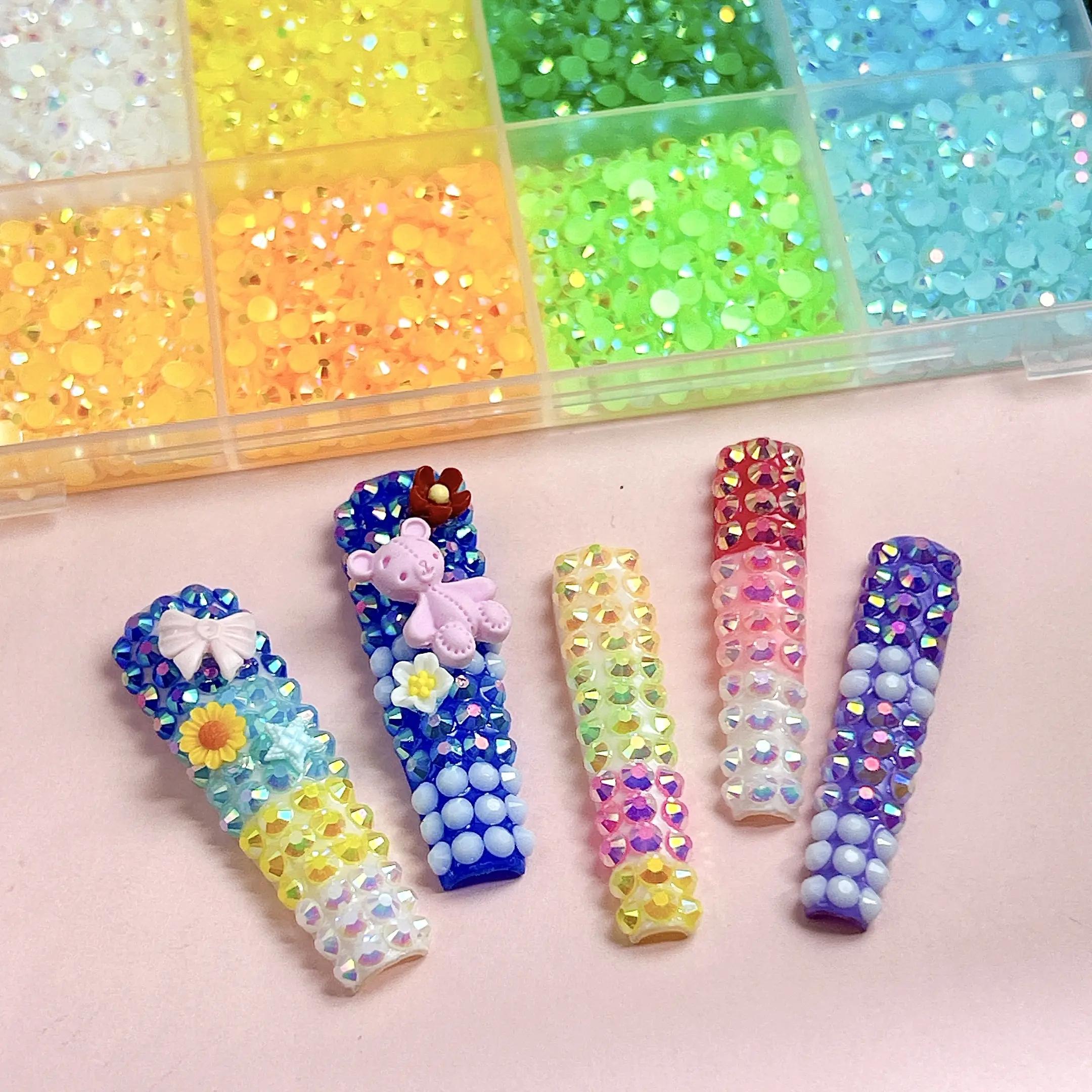 30000Pcs 24 Colors Resin Rhinestones Bedazzling Kit, 3mm Flatback Gems with Pick Up Pen Tweezers for DIY Crafts Shoes Nails Phone Case Decor