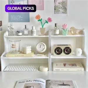 Double-Layer Storage Rack, Desktop Organizer Shelf for Student Dormitory, Desk Organizer Tidy, Multi-Functional Makeup and Desk Supplies Holder #GLOBAL PICKS