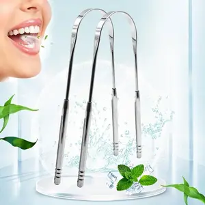 Stainless Steel Tongue Scraper Cleaner, Tongue Scraping Tool, Portable Oral Care Tool, Fresh Breath Maintenance, Essential Dental Hygiene Accessory
