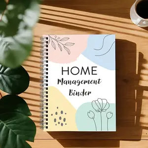 Spiral Bound Home Management Planner, 1 Count 120+ Pages Home Management Notebook, Productivity Planner, Budgeting Planner, Cleaning Plans Planner