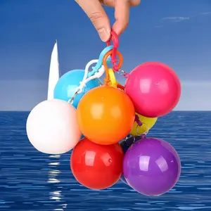 4 Pack Emergency Waterproof Adult Raincoats with Keychain Ball, Ideal for Camping and Outdoor Activities, Random Colors