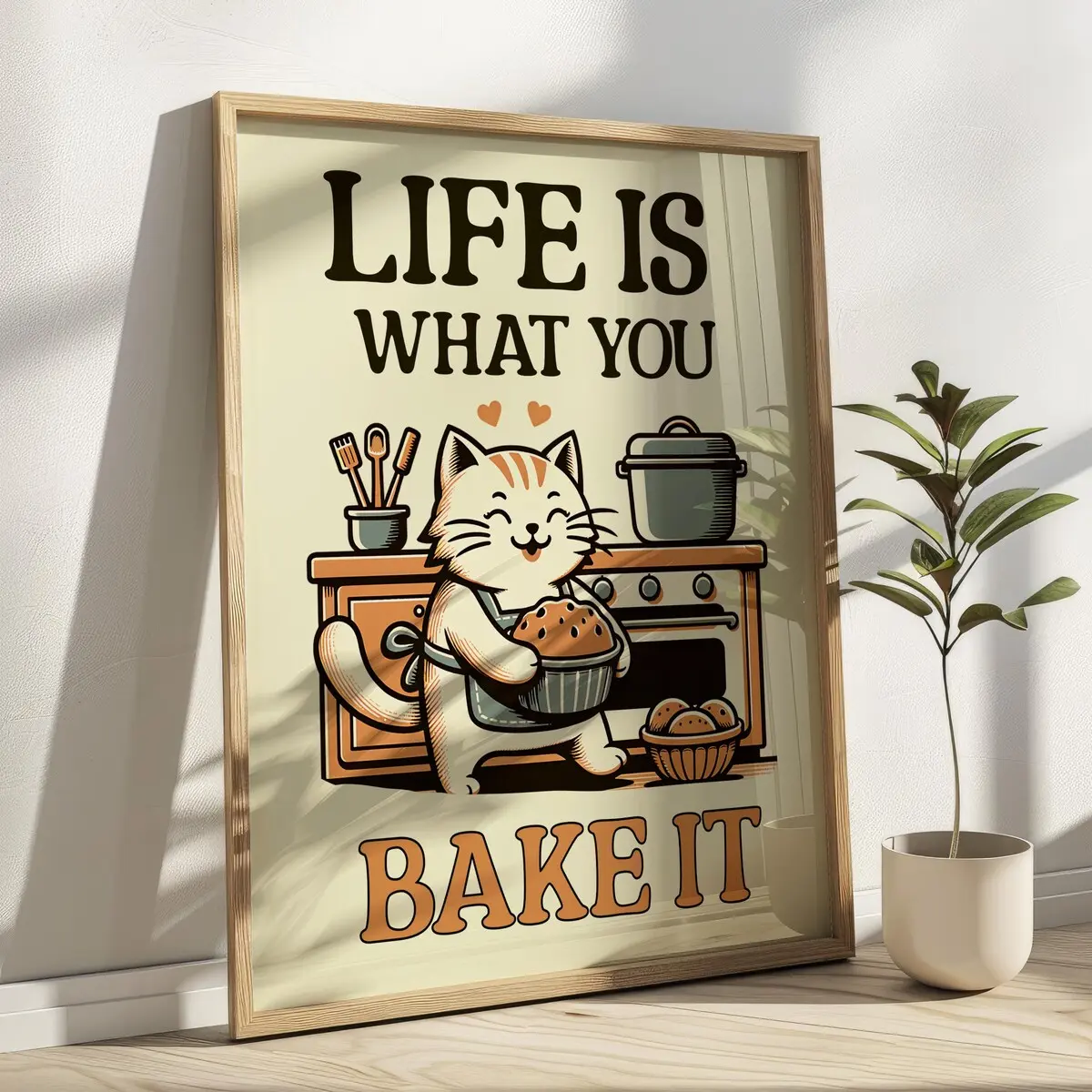 Life Quotes, Baking Kitchen Wall Art, Baking Lover Gift, Funny Kitchen Poster, Room Decor, Unframed