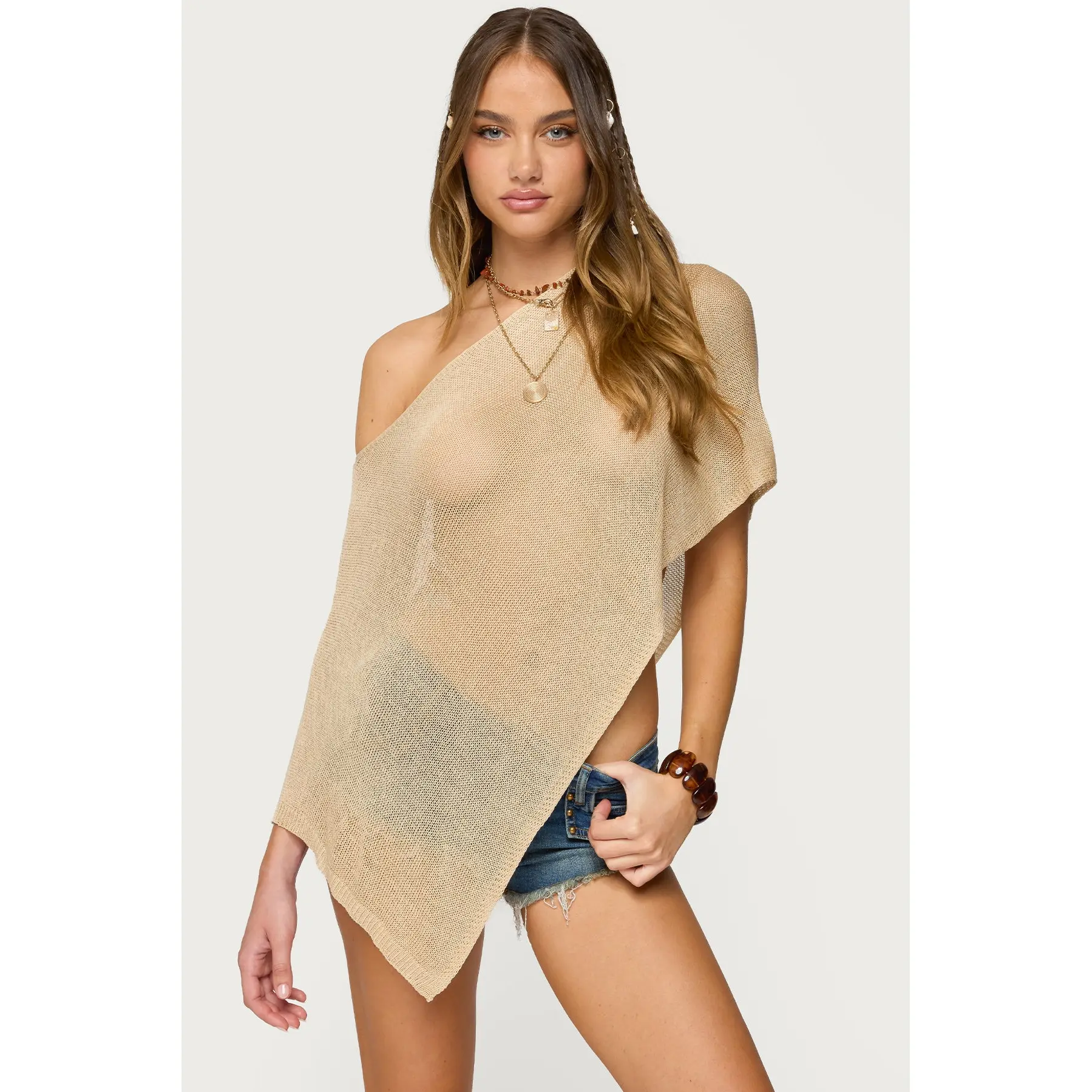 Azalia Asymmetric Knit Poncho Azalia Asymmetric Knit Poncho