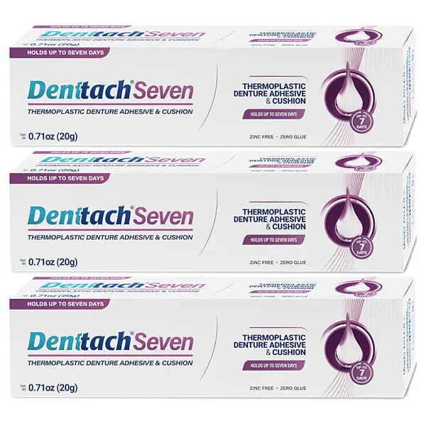 NEW 2026 !!! Denttach Denture Adhesive, Thermoplastic Denture Adhesive, Cushion and Reliner, Comfortable, Secure Denture Grip for Up to 7 Days, Non Glue, Zinc Free, Long Holding Denture Reliner (Pack of 3)