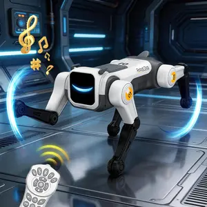 Interactive 2.4GHz Remote Control Robot Dog Toy, Programmable Stunt Robot with Lighting Flip, Dances, Unisex RC Pet for Kids Aged 8+