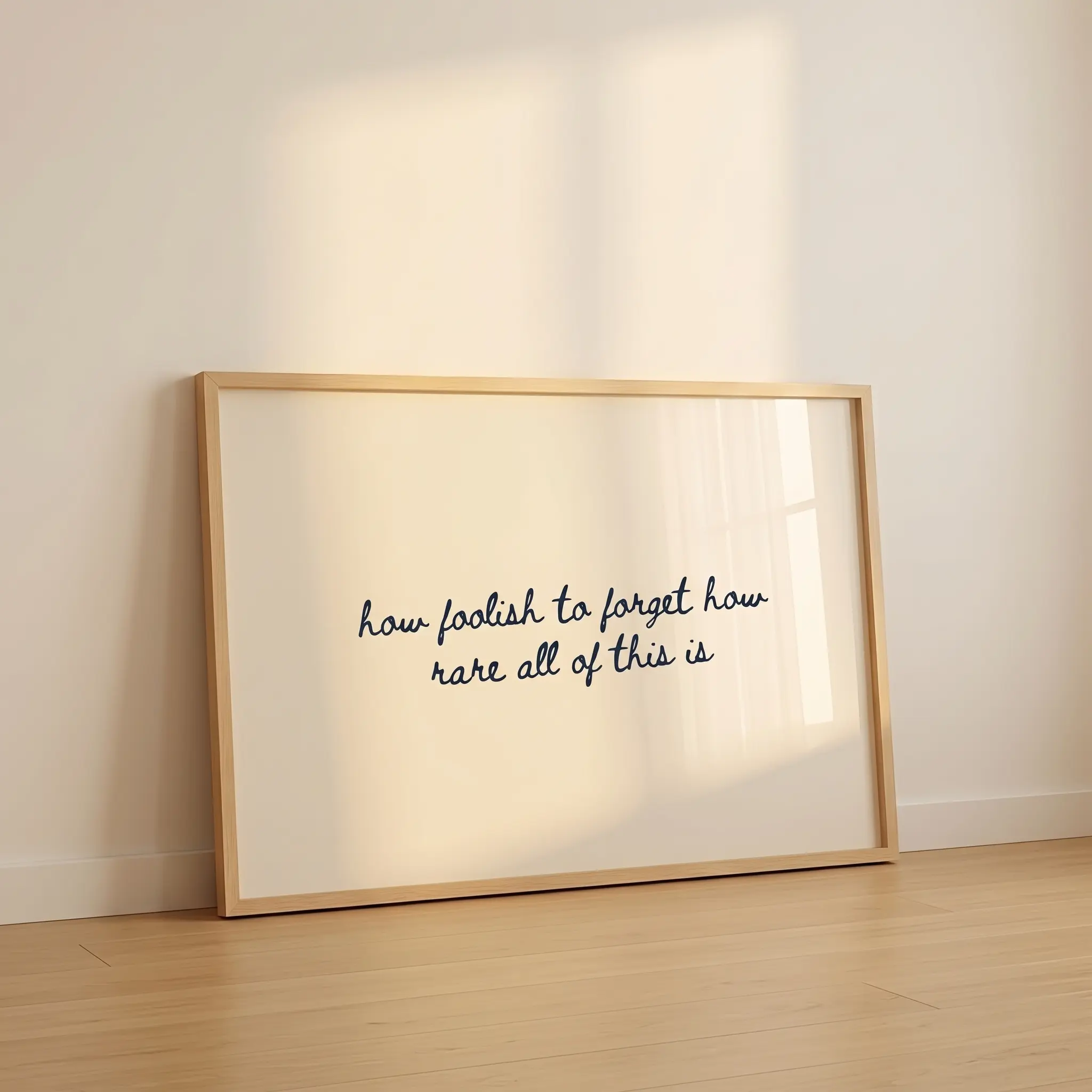 Minimalist Horizontal "How Foolish to Forget" Quote Text Poster, 1-Piece Multi-Sizes Home Inspo Room Decor Print, No Frame, Vivid Colors