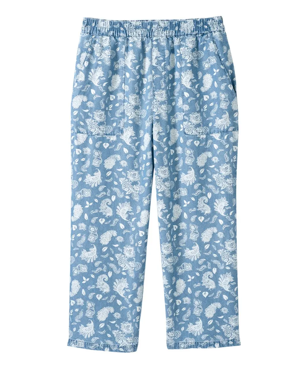Women's Self Dressing Pull-on Wide Leg Capris