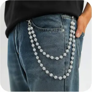 Wallet Chain Layered Pants Chains for Men Women  Punk Jeans Key Chain Exquisite Rhinestone Pocket Chain Gifts for BoyFriend Girlfriend