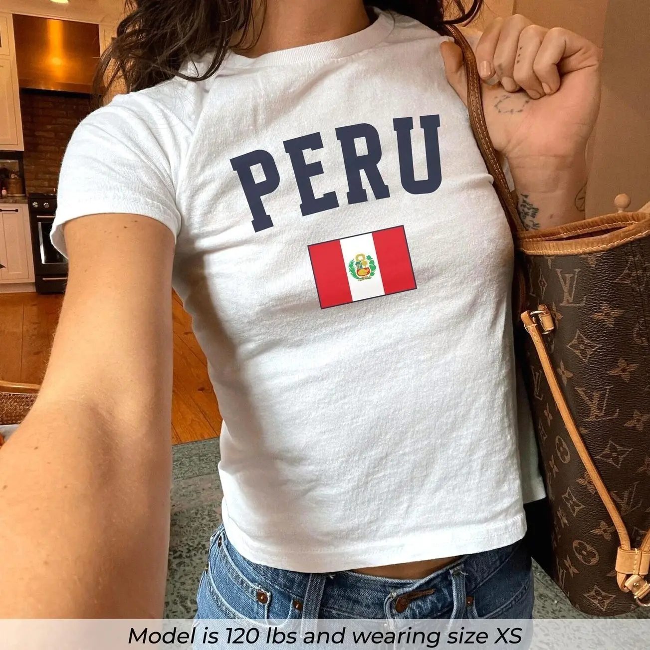Peru Baby Tee, Peru Flag Crop Top, Latina Shirt, Peru Flag Tee, Womens Peru Graphic Tee, South America Top, Baby Tee Women, Y2K Latina Shirt