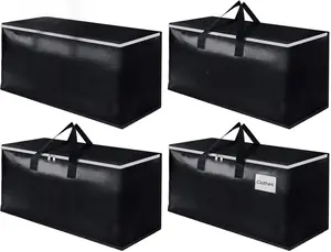 Extra Large Moving Boxes-Moving Bags with Zipper, Carrying Handles and Tag Pocket-Moving Supplies for Space Saving-Totes for Storage - for moving, Storage, Camping and Travel 93L-4 Pack
