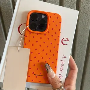 Stylish TPU Cellphone Case, Chic Rose Red Polka Dot & Lichee Pattern Handheld Protector for iPhone 17, 17 Air, 16, 16 Plus, 16E, 15, 14, 13, 12, 11 Pro Max, XS, X, XR Devices - Phones & Electronics Accessories