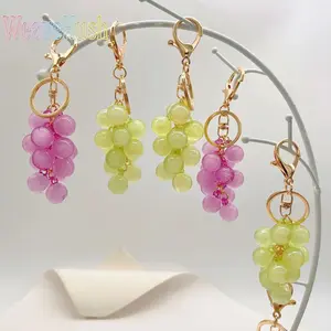 2-Pcs Jelly Bubble Grape Bunch Keychains, Realistic Grape-Shaped Pendants, Kawaii Mini Ornament, Aesthetic Daily Accessory, Gym Bag/Car Key/Backpack Charm, Mini Gifts for Coworkers, Holiday Birthday Gift for Teens