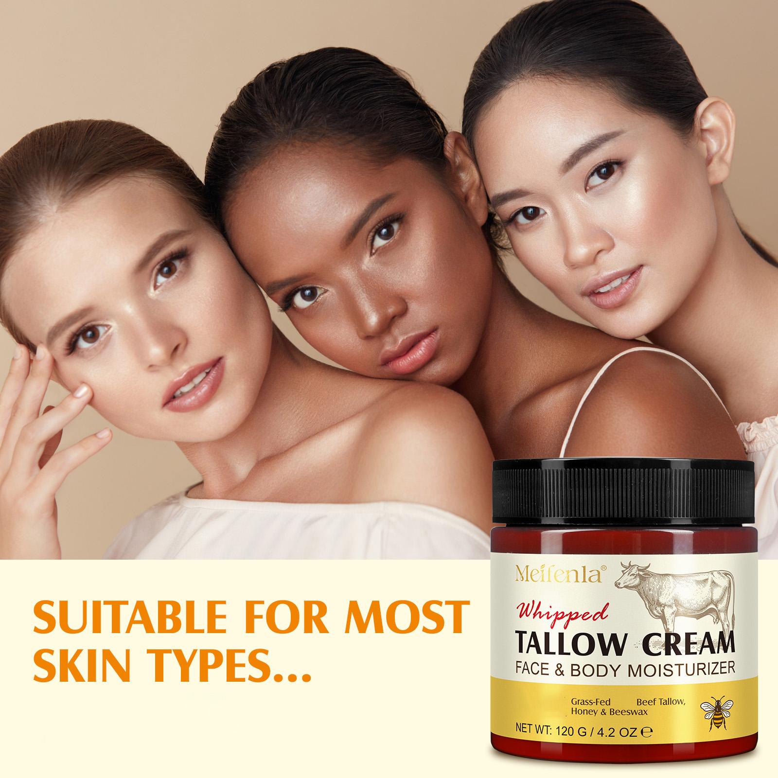 Meifenla Whipped Tallow Cream, Face & Body Moisturizer, Grass Fed Beef Tallow Face Cream, Body Lotion All Skin Types (120g/ 4.2 oze) Skincare Comfort